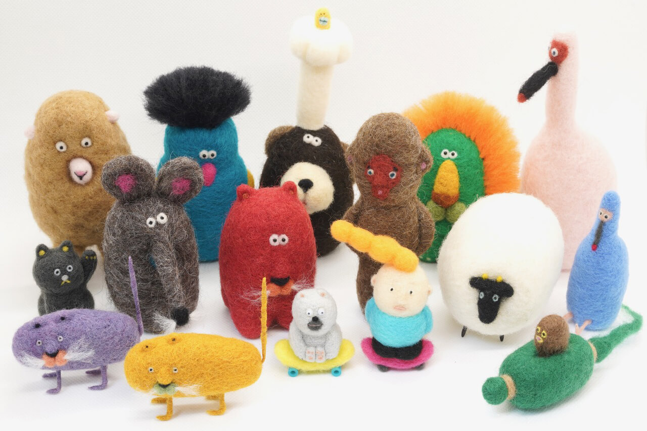 カンタロウ　羊毛フェルト ゆる～い羊毛フェルト人形にほっこり！「ともだちのトモダチのともだち