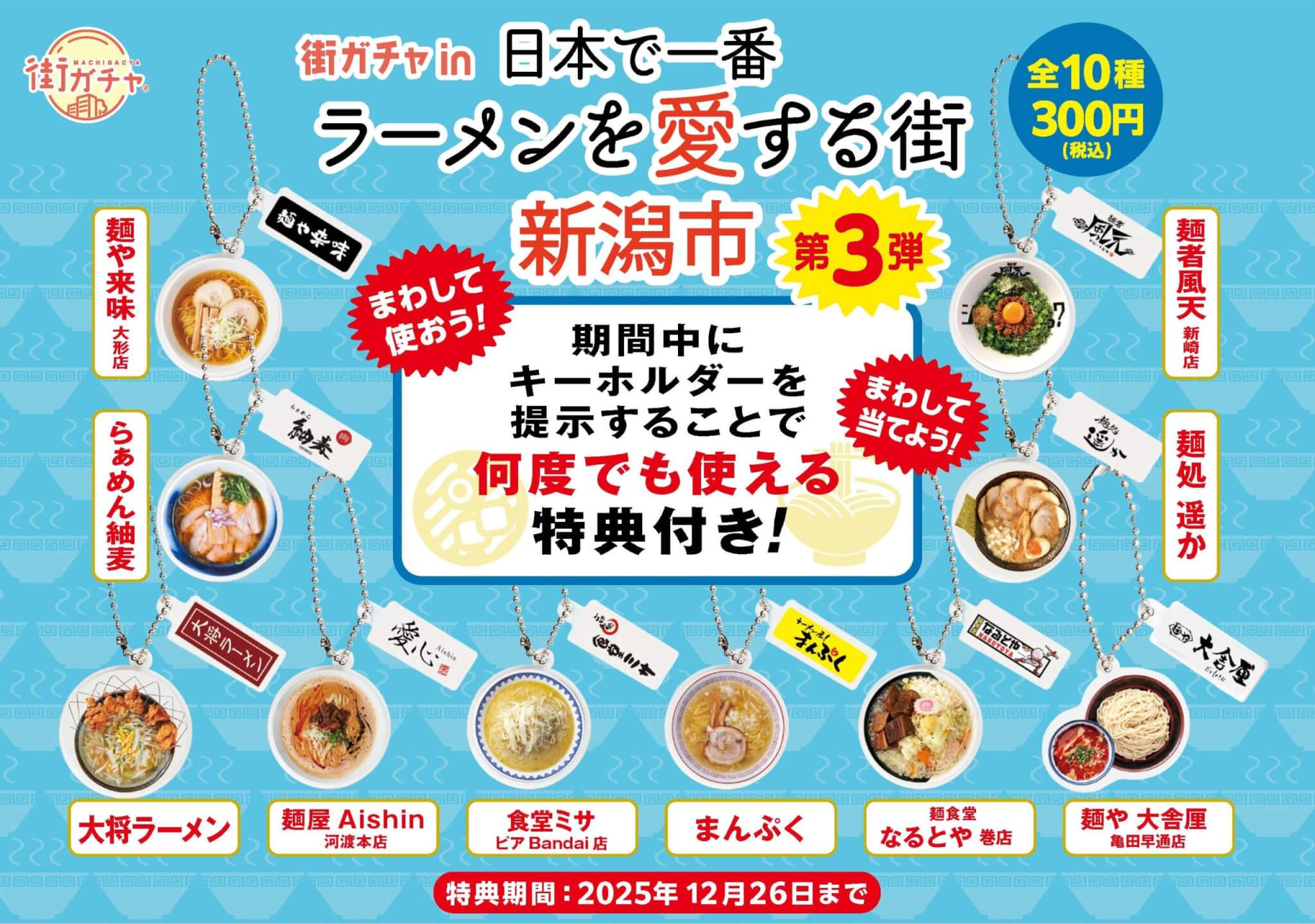 好評につき第3弾！「街ガチャin日本で一番ラーメンを愛する街 新潟市