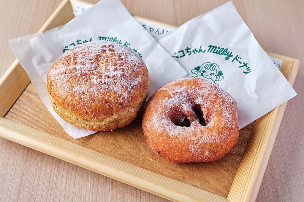 県内初！ミルキー味のドーナツが楽しめる「ペコちゃんmilkyドーナツ そ